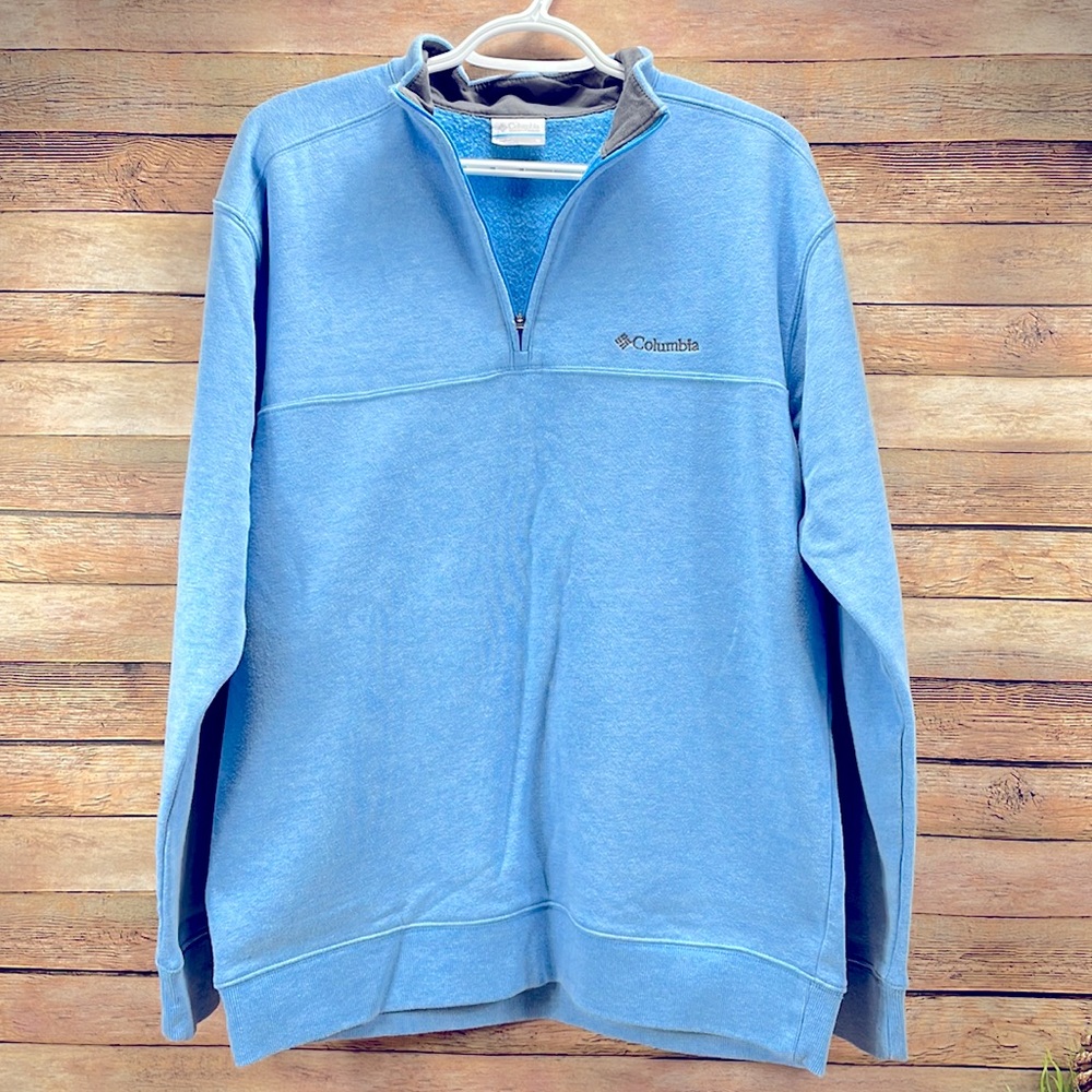 Columbia Pullover with Zipper Light Blue Size Medium